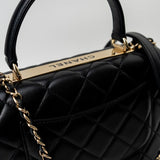 CHANEL Handbag Trendy CC Black Lambskin Black Lambskin Quilted Small Light Gold Hardware - Redeluxe