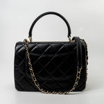 CHANEL Handbag Trendy CC Black Lambskin Black Lambskin Quilted Small Light Gold Hardware - Redeluxe
