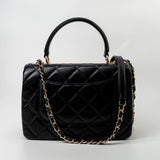 CHANEL Handbag Trendy CC Black Lambskin Black Lambskin Quilted Small Light Gold Hardware - Redeluxe