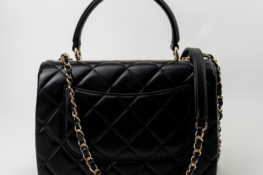 CHANEL Handbag Trendy CC Black Lambskin Black Lambskin Quilted Small Light Gold Hardware - Redeluxe