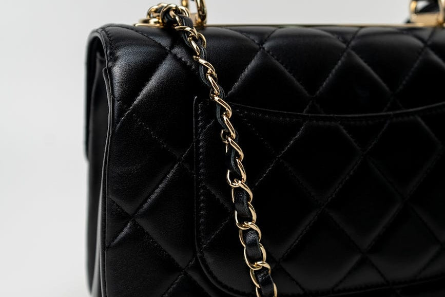 CHANEL Handbag Trendy CC Black Lambskin Black Lambskin Quilted Small Light Gold Hardware - Redeluxe