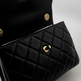 CHANEL Handbag Trendy CC Black Lambskin Black Lambskin Quilted Small Light Gold Hardware - Redeluxe
