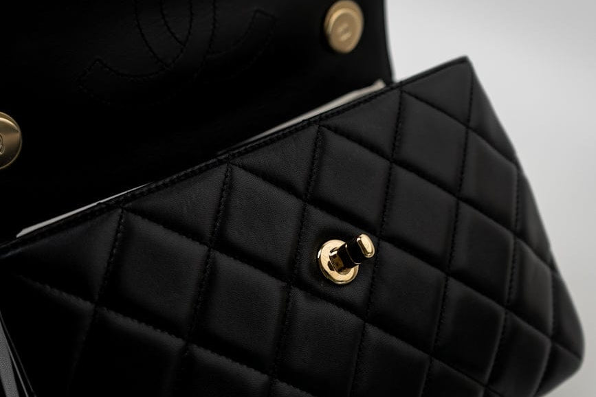 CHANEL Handbag Trendy CC Black Lambskin Black Lambskin Quilted Small Light Gold Hardware - Redeluxe