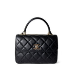 CHANEL Handbag Trendy CC / Black Trendy CC Black Lambskin Quilted Small Light Gold Hardware - Redeluxe