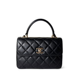 CHANEL Handbag Trendy CC / Black Trendy CC Black Lambskin Quilted Small Light Gold Hardware - Redeluxe