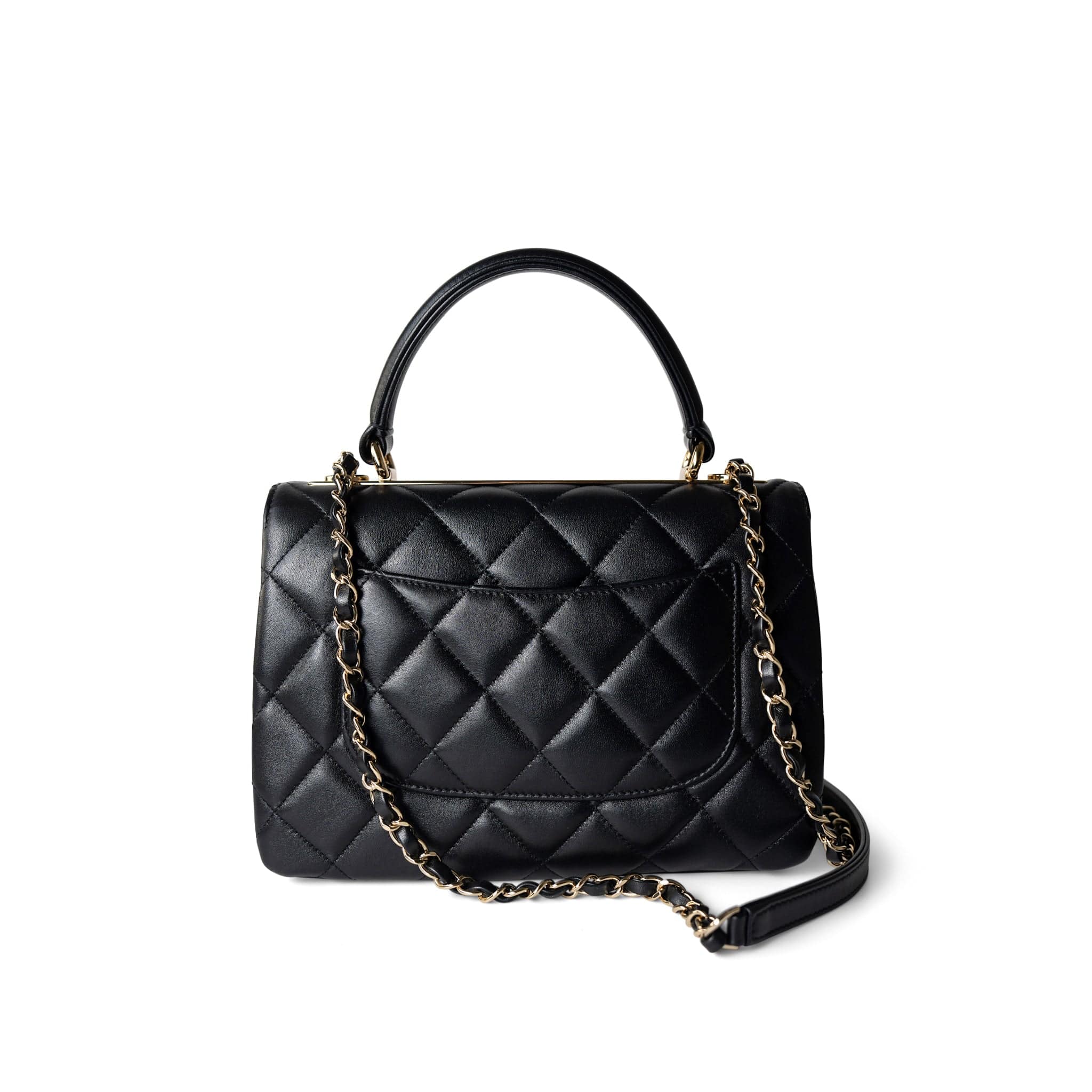 CHANEL Handbag Trendy CC / Black Trendy CC Black Lambskin Quilted Small Light Gold Hardware - Redeluxe