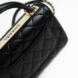 CHANEL Handbag Trendy CC Small Black Lambskin Quilted LGHW - Redeluxe