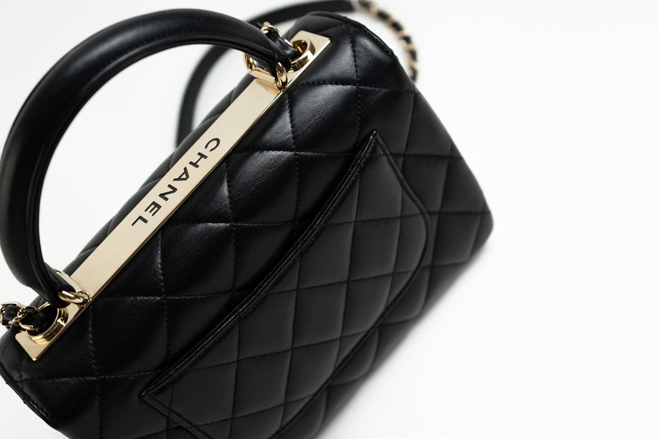 CHANEL Handbag Trendy CC Small Black Lambskin Quilted LGHW - Redeluxe