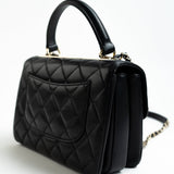 CHANEL Handbag Trendy CC Small Black Lambskin Quilted LGHW - Redeluxe