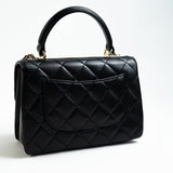 CHANEL Handbag Trendy CC Small Black Lambskin Quilted LGHW - Redeluxe