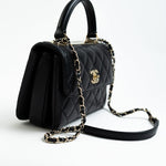 CHANEL Handbag Trendy CC Small Black Lambskin Quilted LGHW - Redeluxe