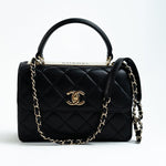 CHANEL Handbag Trendy CC Small Black Lambskin Quilted LGHW - Redeluxe