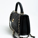 CHANEL Handbag Trendy CC Small Black Lambskin Quilted LGHW - Redeluxe