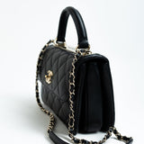 CHANEL Handbag Trendy CC Small Black Lambskin Quilted LGHW - Redeluxe