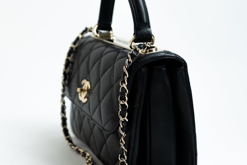 CHANEL Handbag Trendy CC Small Black Lambskin Quilted LGHW - Redeluxe