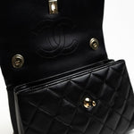 CHANEL Handbag Trendy CC Small Black Lambskin Quilted LGHW - Redeluxe
