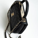CHANEL Handbag Trendy CC Small Black Lambskin Quilted LGHW - Redeluxe