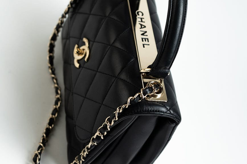 CHANEL Handbag Trendy CC Small Black Lambskin Quilted LGHW - Redeluxe