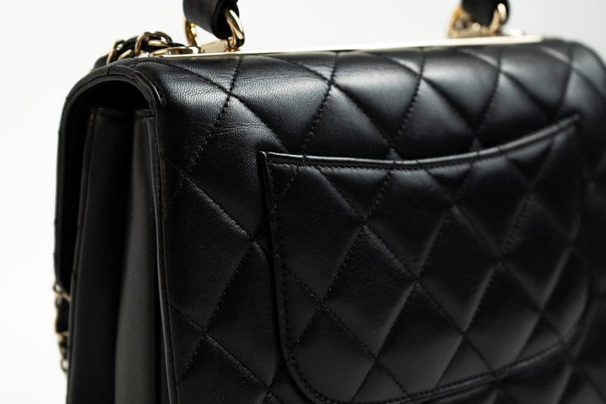 CHANEL Handbag Trendy CC Small Black Lambskin Quilted LGHW - Redeluxe
