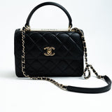 CHANEL Handbag Trendy CC Small Black Lambskin Quilted LGHW - Redeluxe
