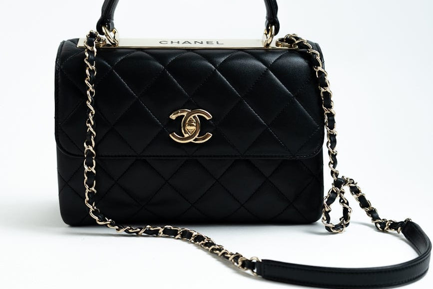 CHANEL Handbag Trendy CC Small Black Lambskin Quilted LGHW - Redeluxe