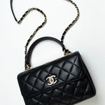 CHANEL Handbag Trendy CC Small Black Lambskin Quilted LGHW - Redeluxe