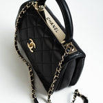 CHANEL Handbag Trendy CC Small Black Lambskin Quilted LGHW - Redeluxe