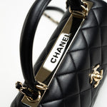 CHANEL Handbag Trendy CC Small Black Lambskin Quilted LGHW - Redeluxe