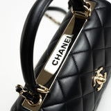 CHANEL Handbag Trendy CC Small Black Lambskin Quilted LGHW - Redeluxe