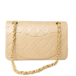 CHANEL Handbag Vintage Beige Lambskin Quilted Classic Flap Small Gold Hardware - Redeluxe