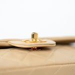 CHANEL Handbag Vintage Beige Lambskin Quilted Classic Flap Small Gold Hardware - Redeluxe