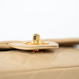 CHANEL Handbag Vintage Beige Lambskin Quilted Classic Flap Small Gold Hardware - Redeluxe