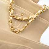 CHANEL Handbag Vintage Beige Lambskin Quilted Classic Flap Small Gold Hardware - Redeluxe