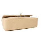 CHANEL Handbag Vintage Beige Lambskin Quilted Classic Flap Small Gold Hardware - Redeluxe
