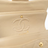 CHANEL Handbag Vintage Beige Lambskin Quilted Classic Flap Small Gold Hardware - Redeluxe