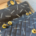 CHANEL Handbag Vintage Black Canvas Quilted  Single Flap Jumbo XL Gold Hardware - Redeluxe