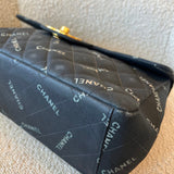 CHANEL Handbag Vintage Black Canvas Quilted  Single Flap Jumbo XL Gold Hardware - Redeluxe