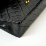 CHANEL Handbag Vintage Black Medium Lambskin Quilted Classic Flap GHW - Redeluxe