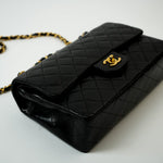 CHANEL Handbag Vintage Black Medium Lambskin Quilted Classic Flap GHW - Redeluxe