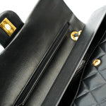 CHANEL Handbag Vintage Black Medium Lambskin Quilted Classic Flap GHW - Redeluxe