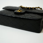 CHANEL Handbag Vintage Black Medium Lambskin Quilted Classic Flap GHW - Redeluxe