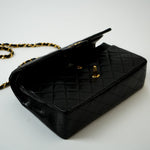 CHANEL Handbag Vintage Black Medium Lambskin Quilted Classic Flap GHW - Redeluxe