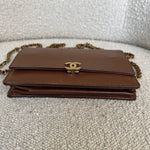 CHANEL Handbag Vintage Brown Caviar Wallet On Chain AGHW - Redeluxe