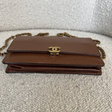 CHANEL Handbag Vintage Brown Caviar Wallet On Chain AGHW - Redeluxe