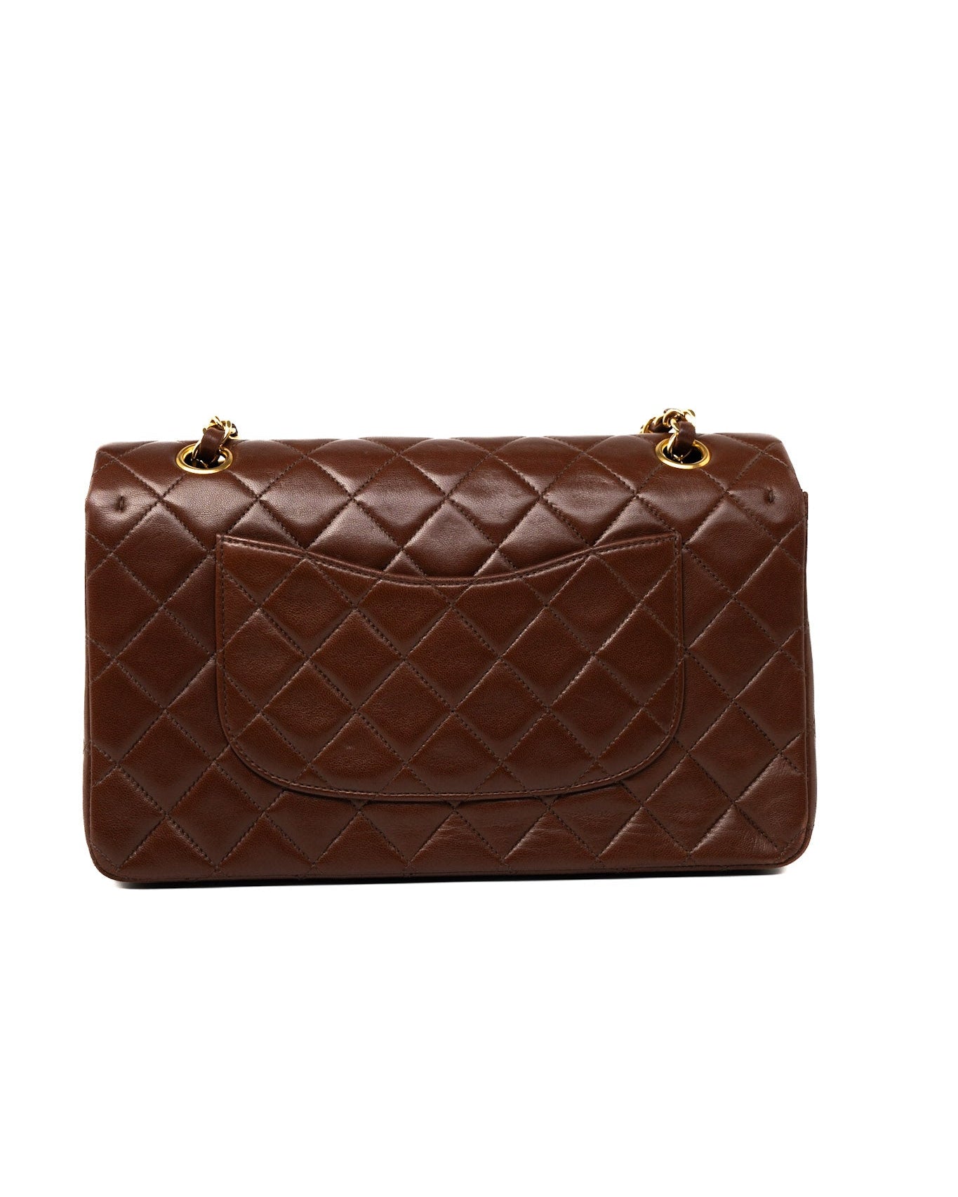 CHANEL Handbag Vintage Brown Classic Flap Bag Gold Hardware - Redeluxe