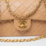 CHANEL Handbag Vintage Caramel Lambskin Quilted Classic Flap Small Gold Hardware - Redeluxe