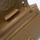 CHANEL Handbag Vintage Caramel Lambskin Quilted Single Flap Medium with Gold Hardware - Redeluxe