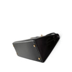CHANEL Handbag Black Vintage Kelly Sellier 32 Black Box Calfskin Gold Plated F Square Stamp - Redeluxe