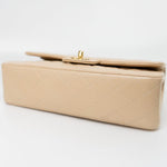 CHANEL Handbag Vintage Light Beige Lambskin Quilted Classic Flap Medium GHW - Redeluxe