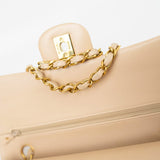 CHANEL Handbag Vintage Light Beige Lambskin Quilted Classic Flap Medium GHW - Redeluxe